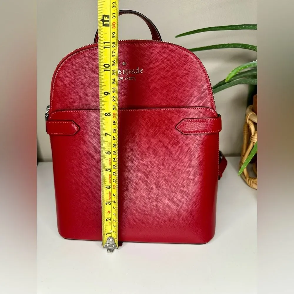 Kate Spade Staci Dome Backpack Red Currant Saffiano Leather Designer Bag NWT - Picture 9 of 11